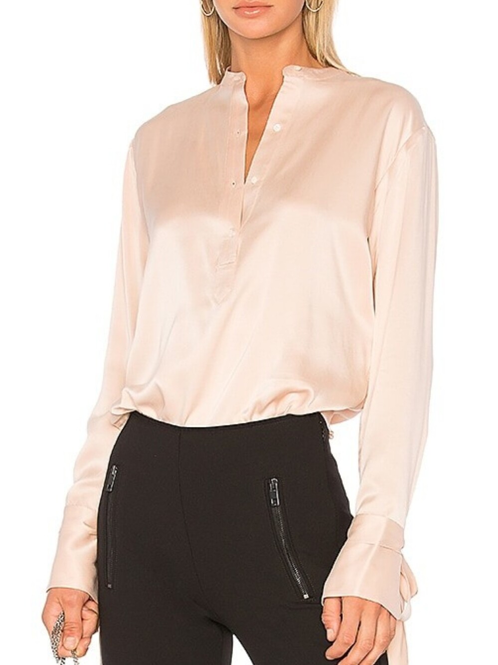 Rag & Bone Dylan Silk Shirt Size Small Cut-Out Draped Luxury Minimalist